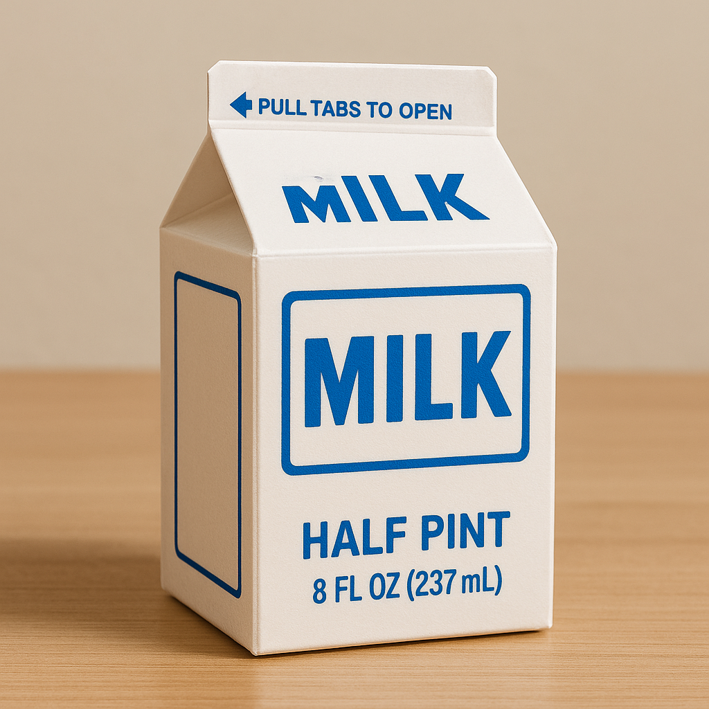 Half-Pint Milk Cartons