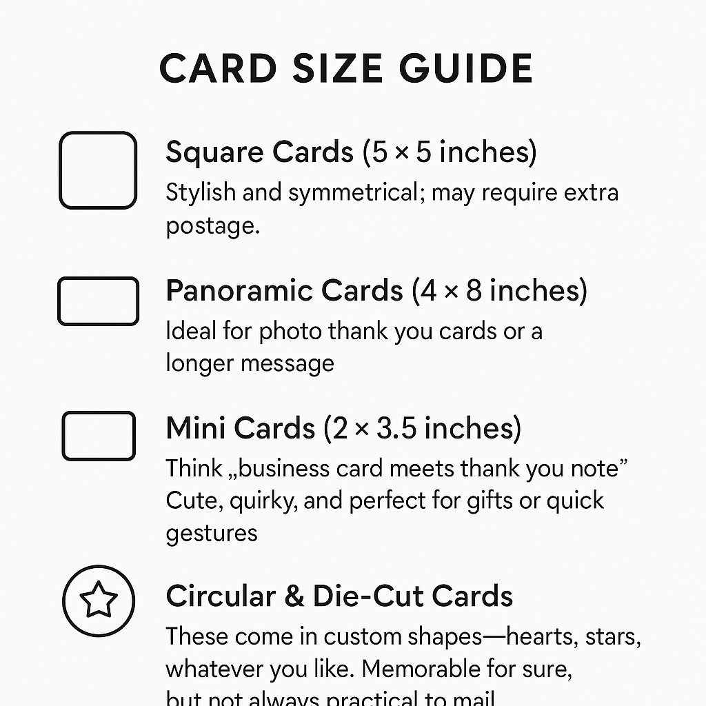 Less Common and Creative Thank You Card Sizes