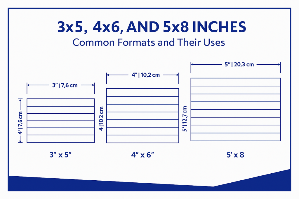 3x5, 4x6, and 5x8 Inches Common Formats and Their Uses